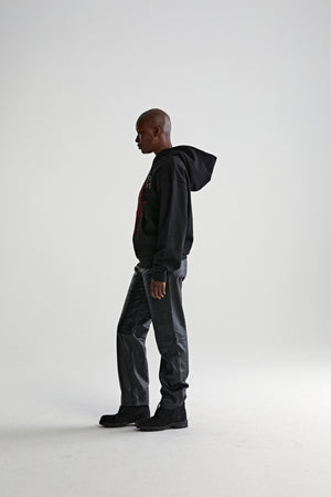 BLACK RHINESTONE OG WEB V2 HOODIE ON MODEL