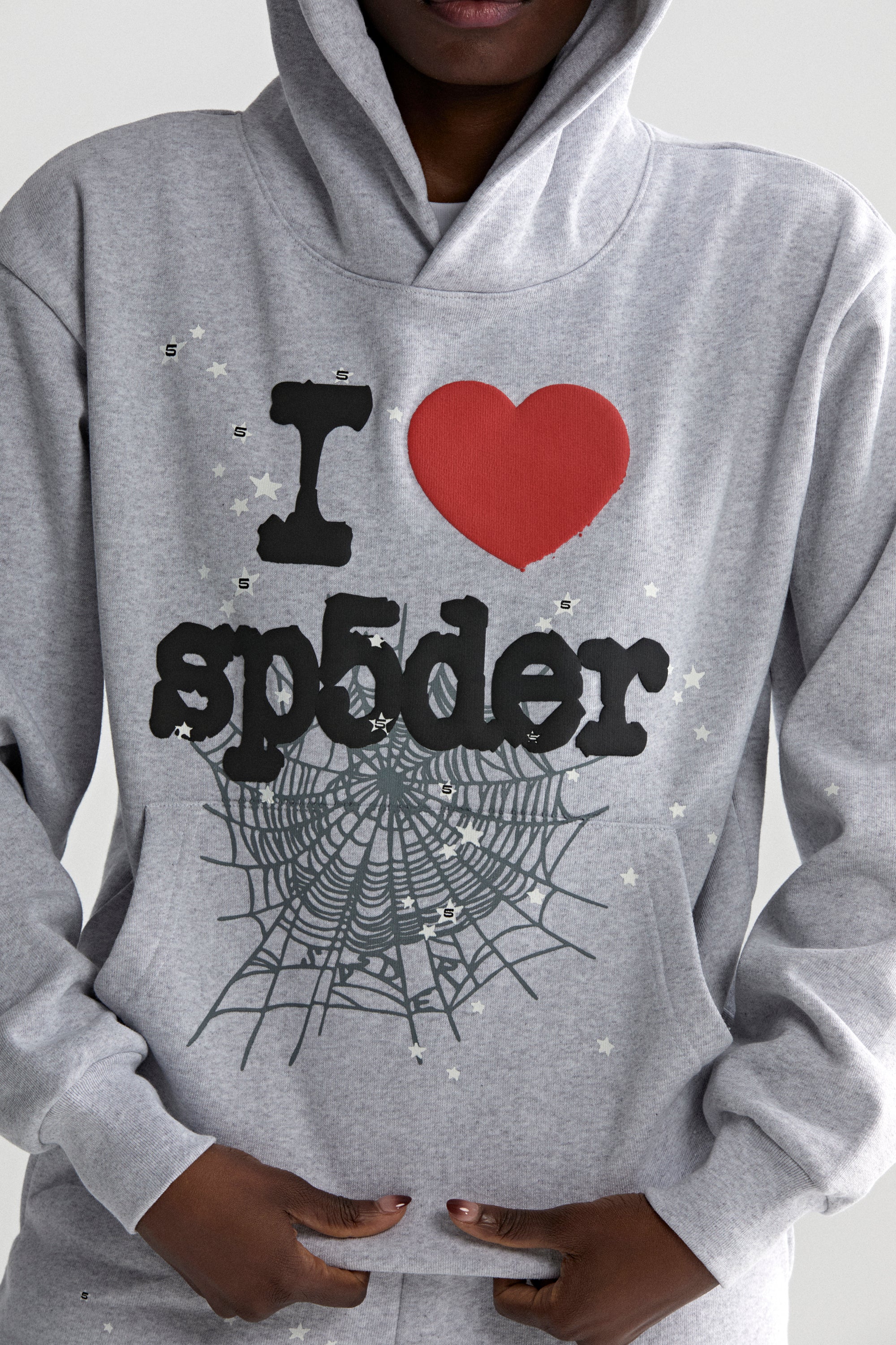 HEATHER GREY SOUVENIR HOODIE | SP5DER | KING SPIDER