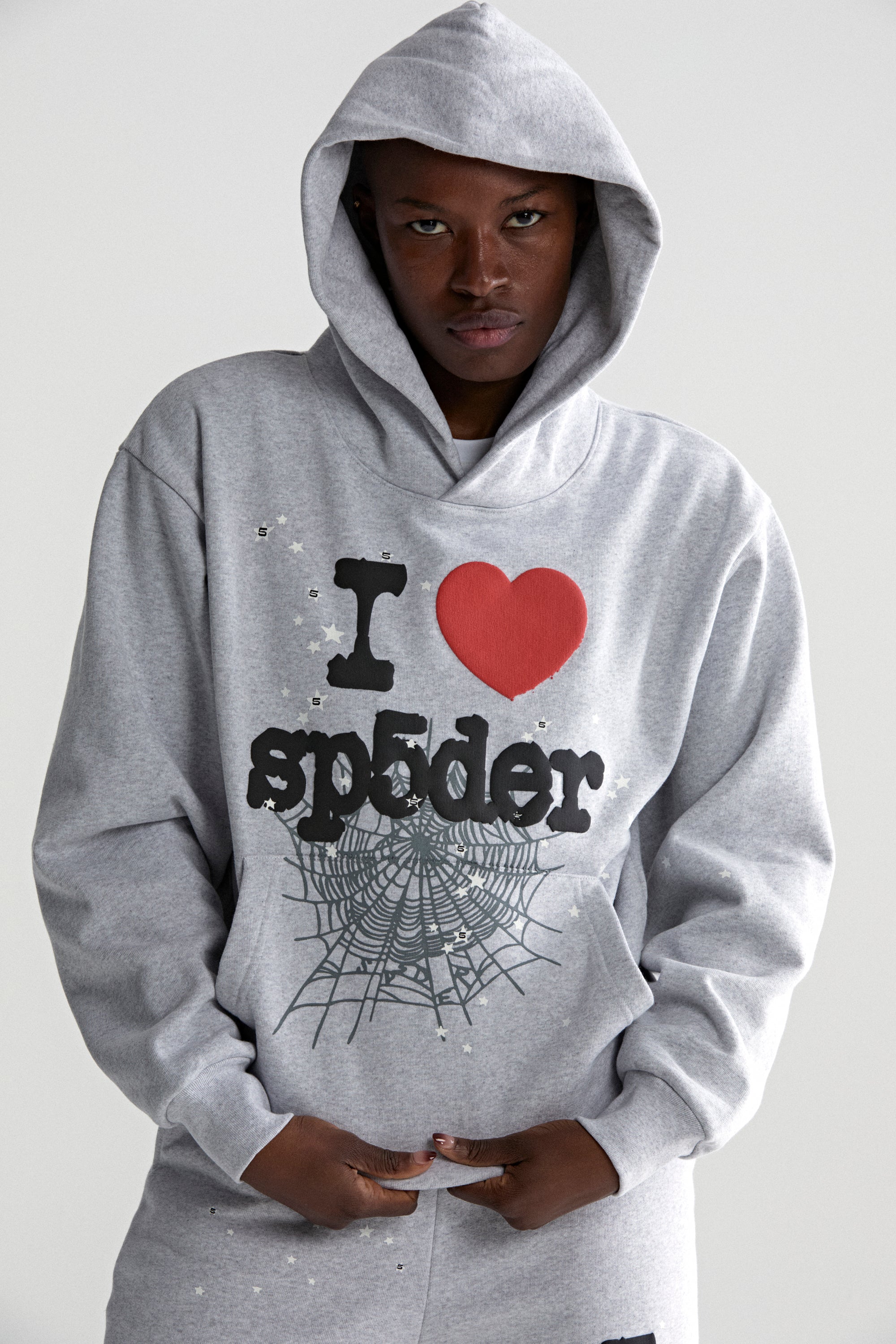 HEATHER GREY SOUVENIR HOODIE | SP5DER | KING SPIDER