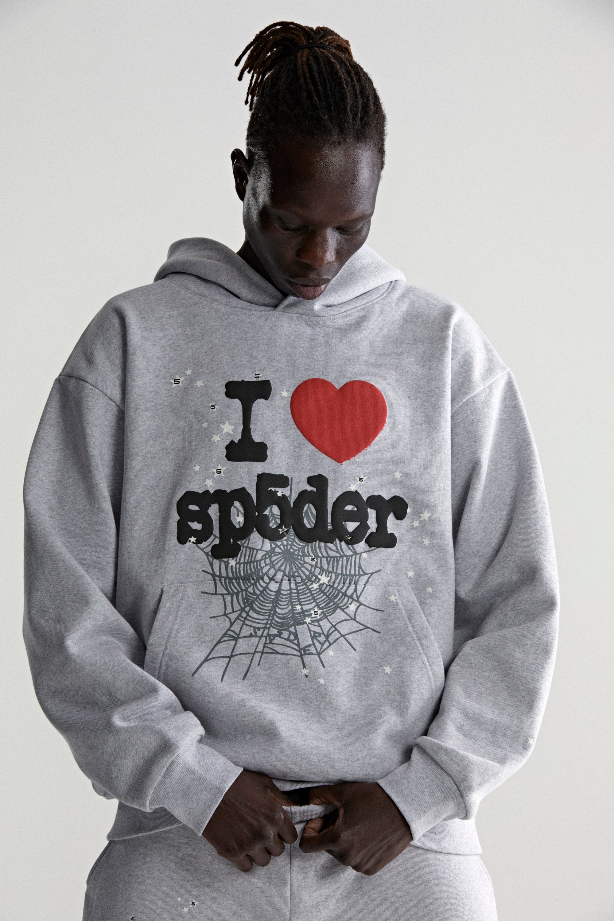 HEATHER GREY SOUVENIR HOODIE | SP5DER | KING SPIDER