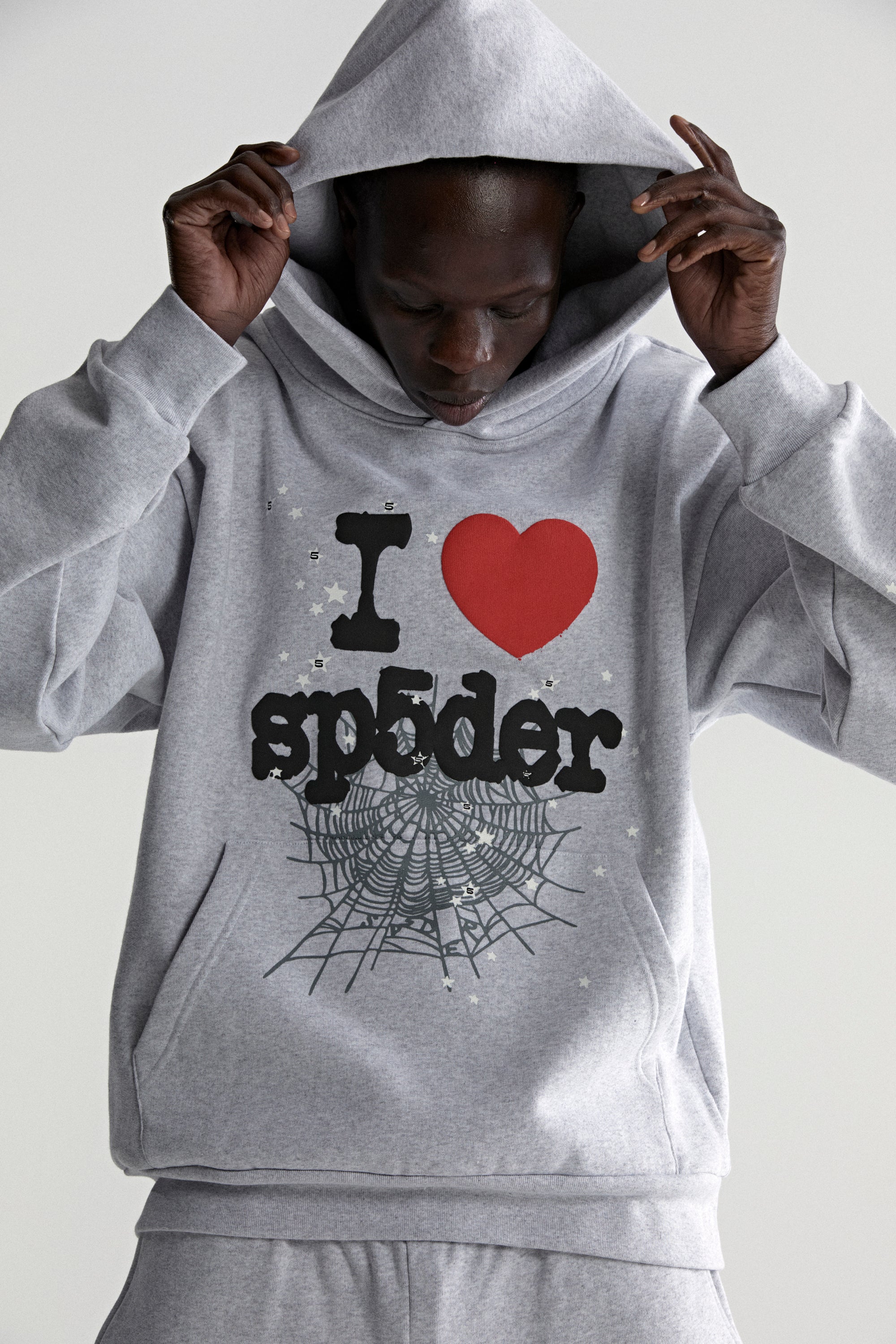 sp5der パーカー 灰色 Souvenir hoodie HEATHER GREY SOUVENIR HOODIE | SP5DER | KING SPIDER