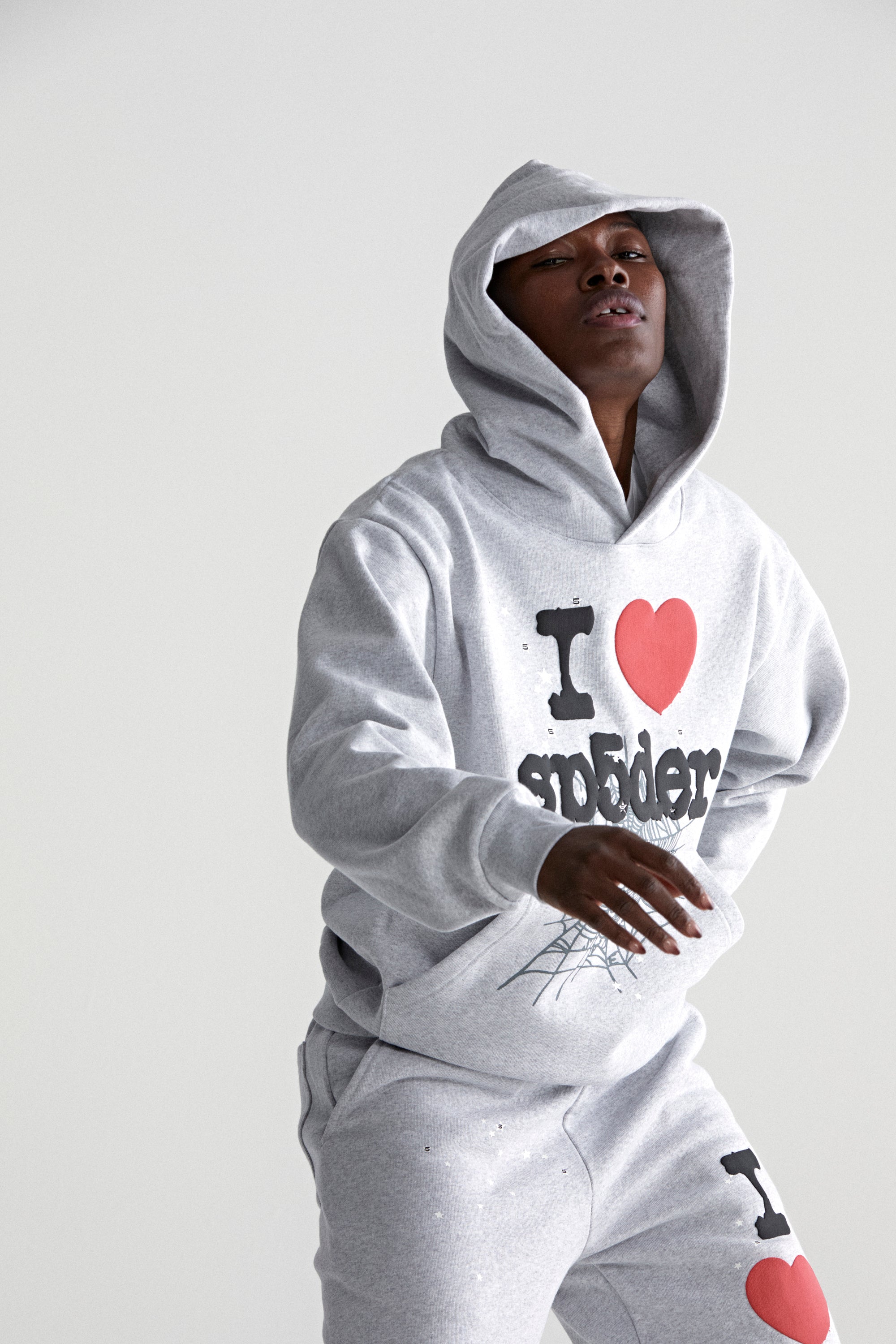 HEATHER GREY SOUVENIR HOODIE | SP5DER | KING SPIDER