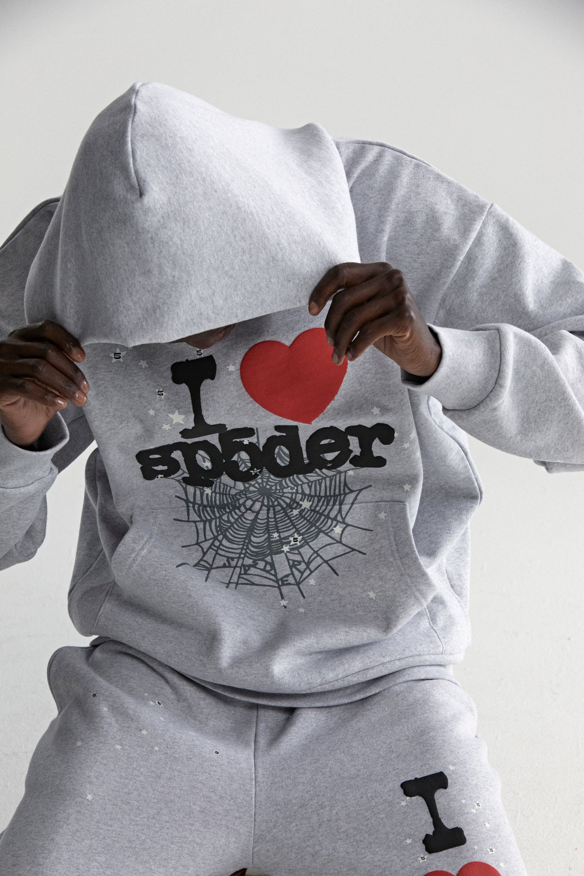 HEATHER GREY SOUVENIR HOODIE | SP5DER | KING SPIDER