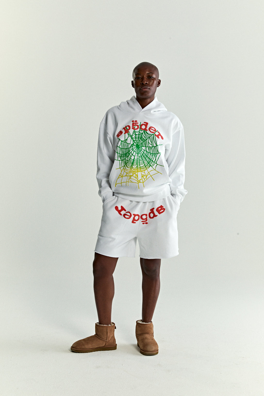 WHITE OG WEB V2 GRADIENT HOODIE ON MODEL