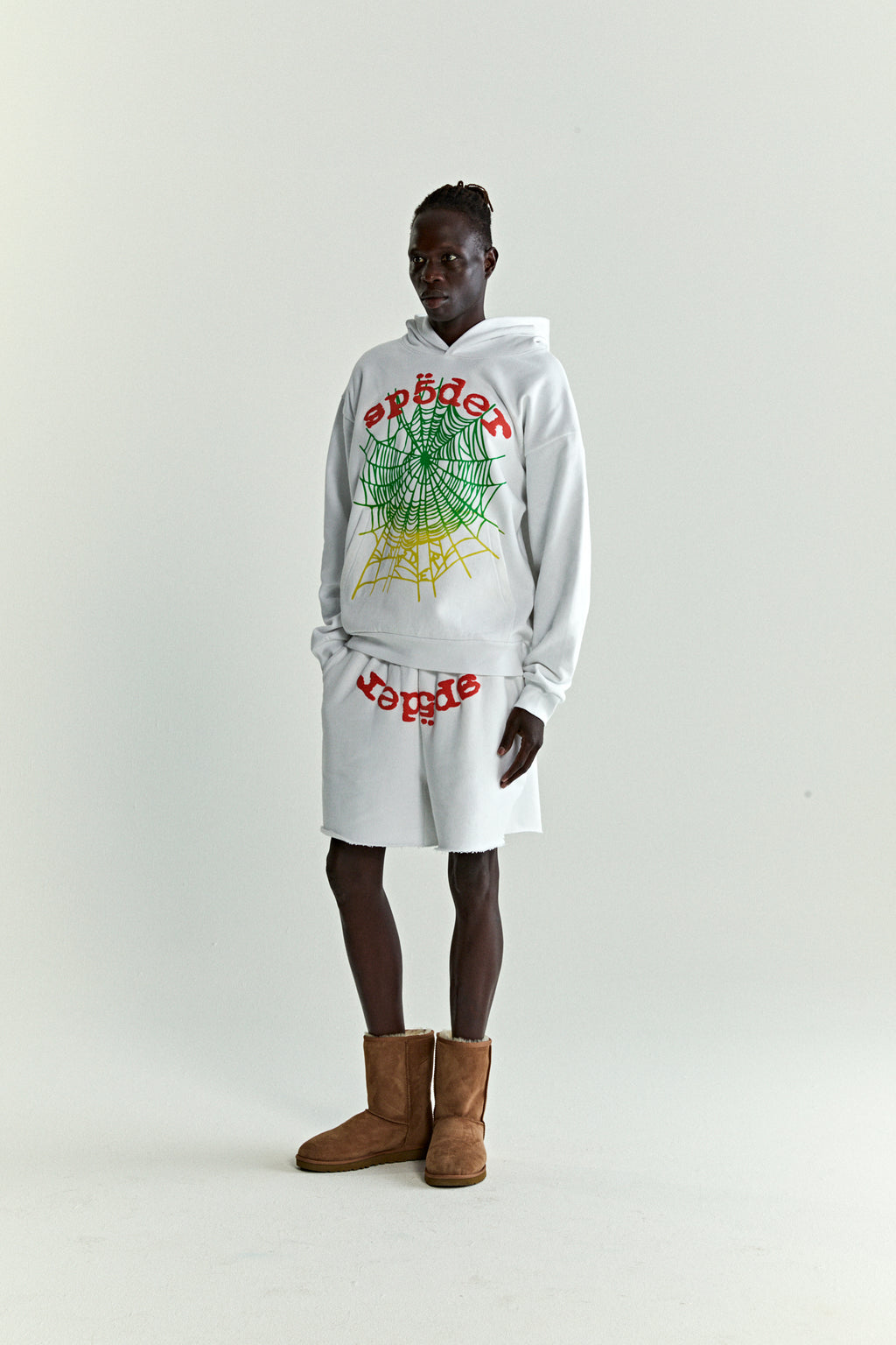 WHITE OG WEB V2 GRADIENT HOODIE ON MODEL
