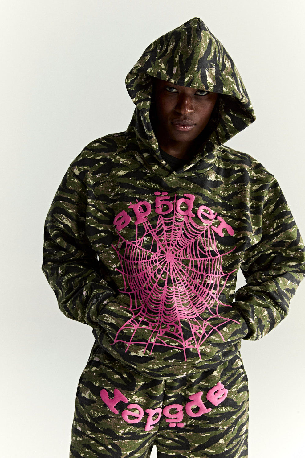 OG WEB V2 TIGER CAMO HOODIE ON MODEL