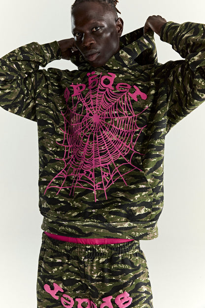 OG WEB V2 TIGER CAMO HOODIE ON MODEL