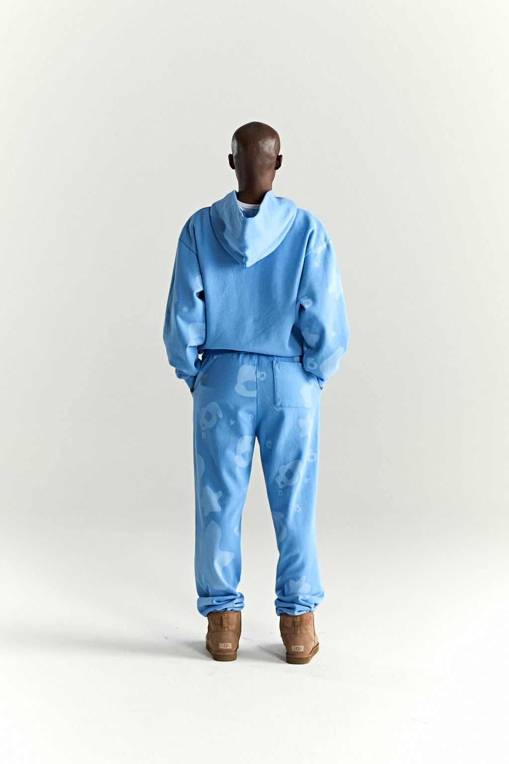DUSTY BLUE BELUGA V2 HOODIE ON MODEL