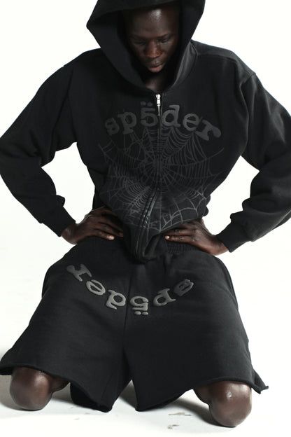 BLACK OG WEB V2 PHANTOM ZIP UP ON MODEL