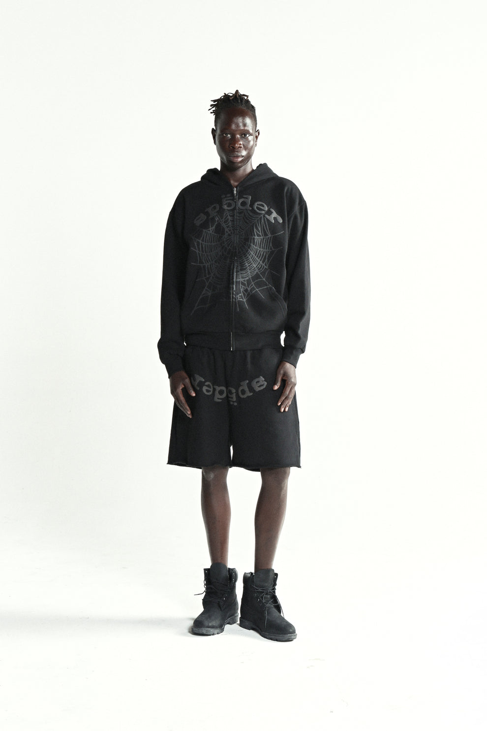 BLACK OG WEB V2 PHANTOM ZIP UP ON MODEL