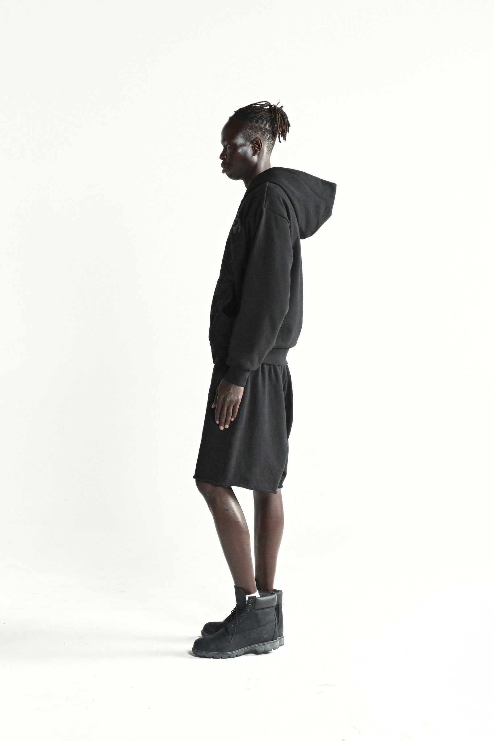 BLACK OG WEB V2 PHANTOM ZIP UP ON MODEL
