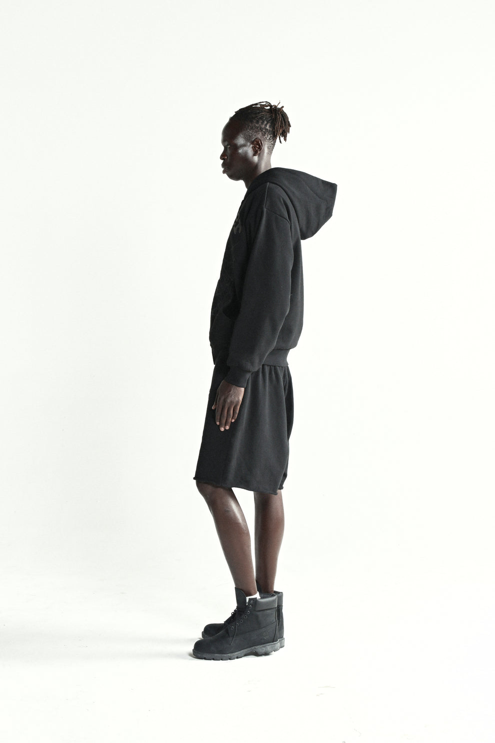 BLACK OG WEB V2 PHANTOM ZIP UP ON MODEL