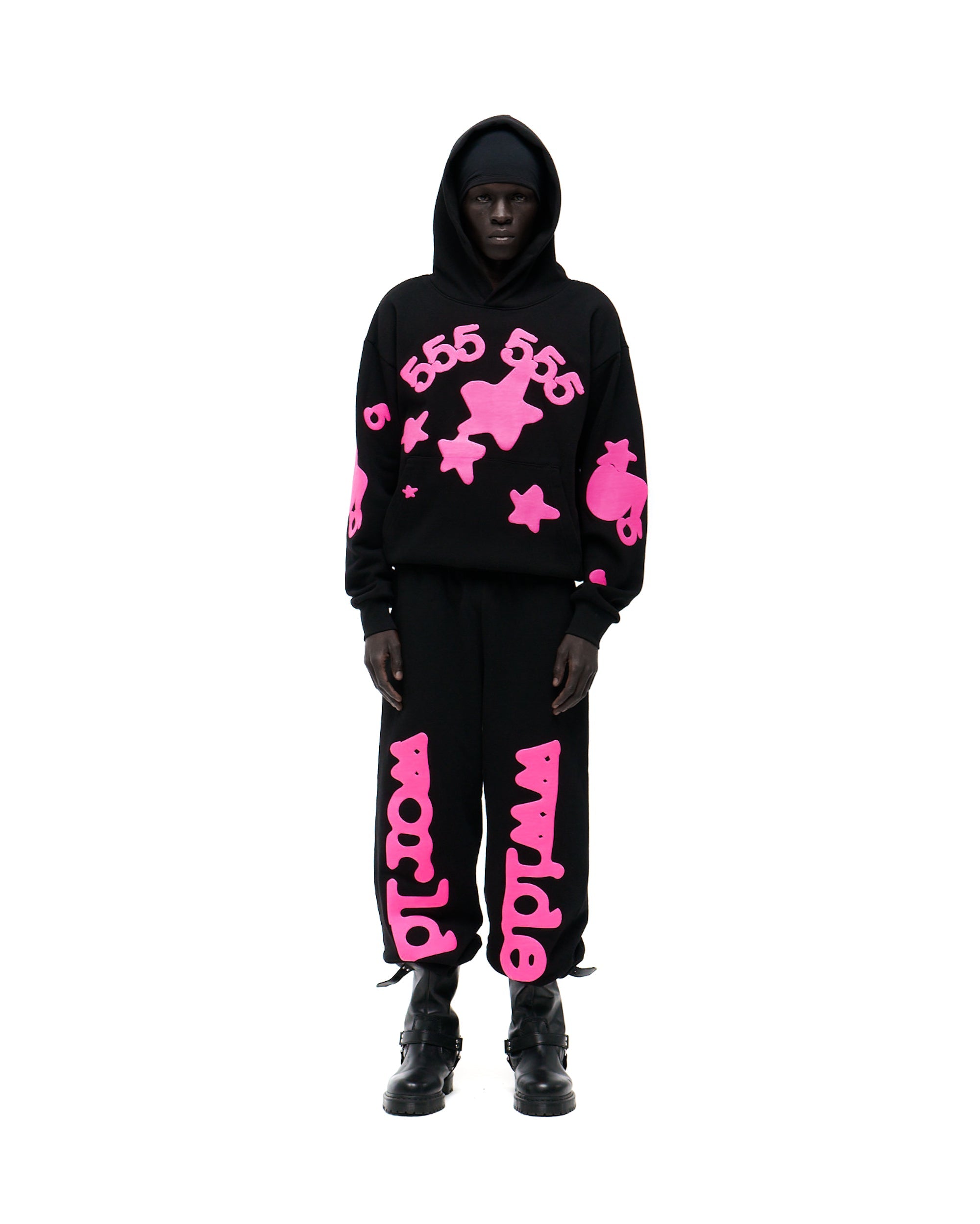 BLACK BELUGA ANGEL NUMBER HOODIE | SP5DER | KING SPIDER