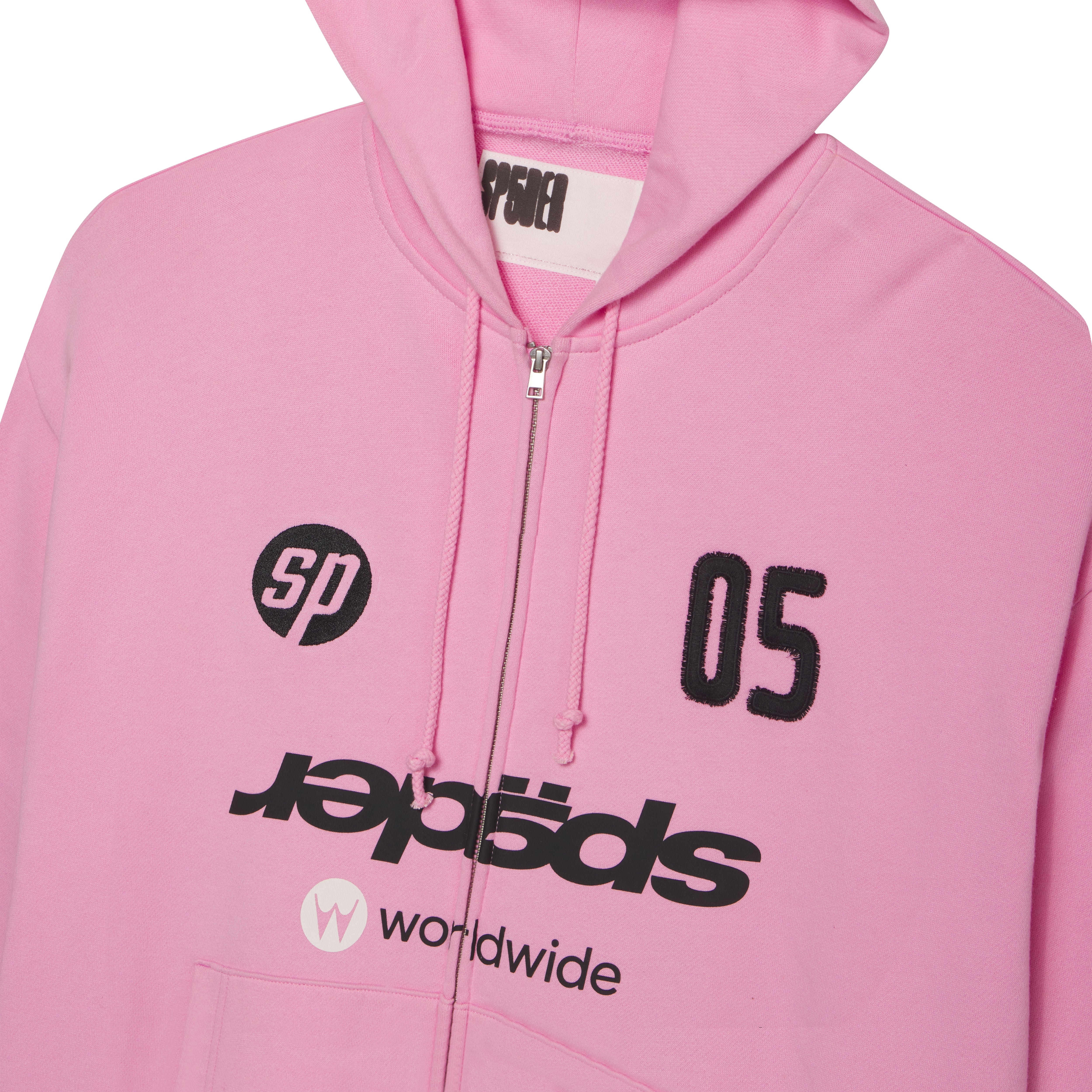 PINK GLOBAL WEB ZIP HOODIE | SP5DER | KING SPIDER