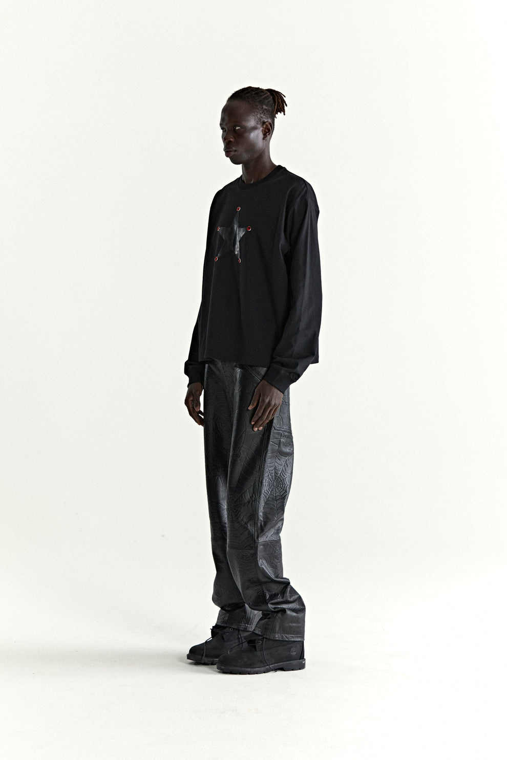 BLACK PORNSTAR LONGSLEEVE TEE ON MODEL