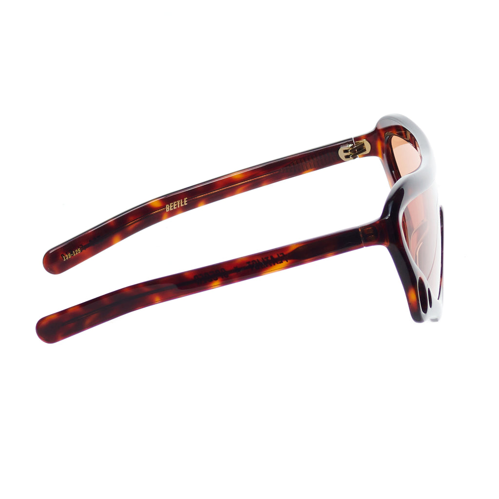 SP5 x FLATLIST 'BEETLE' tortoiseshell acetate sunglasses with tinted lenses.
