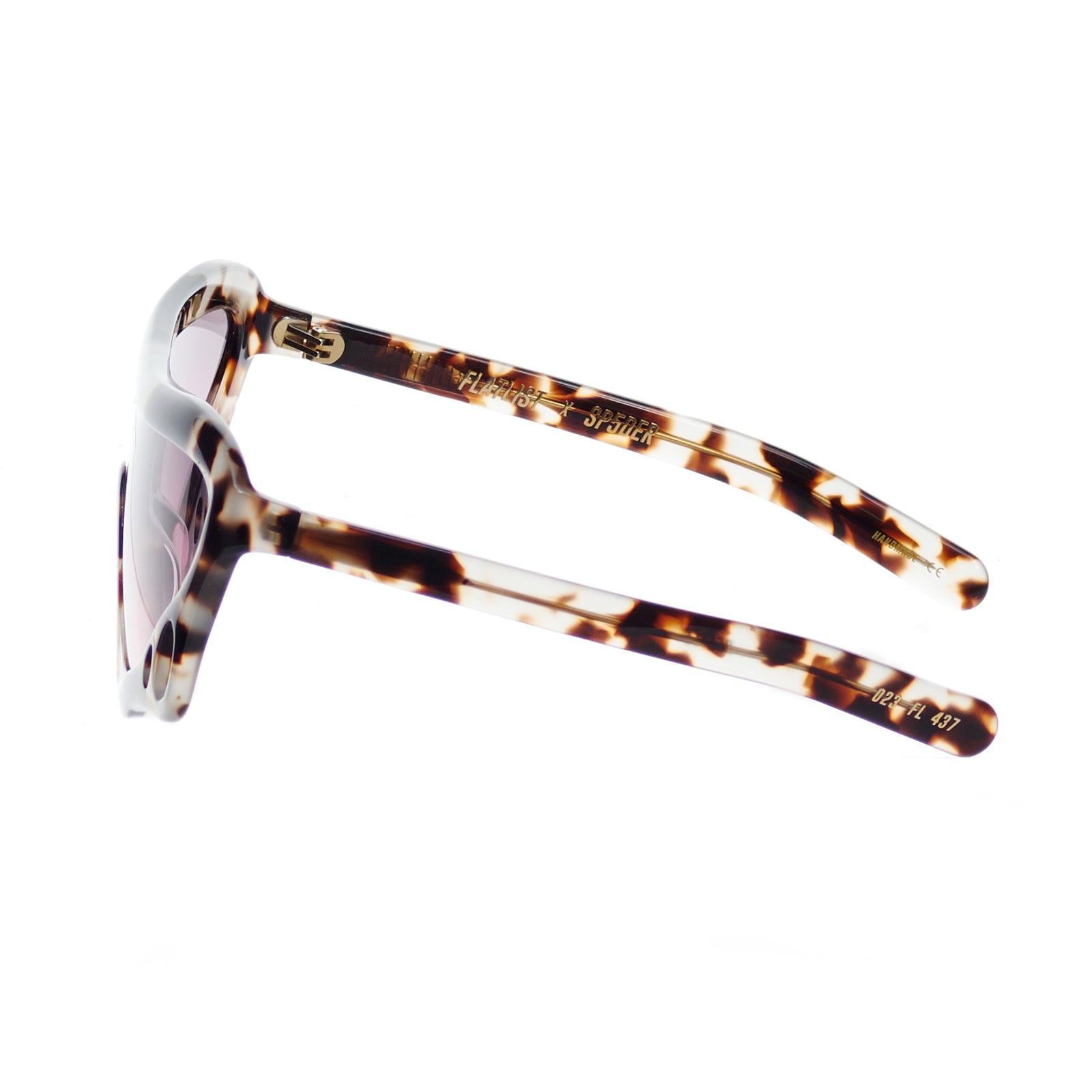 SP5 x FLATLIST 'BEETLE' sunglasses with tortoiseshell Mazzucchelli acetate frames and tinted lenses.