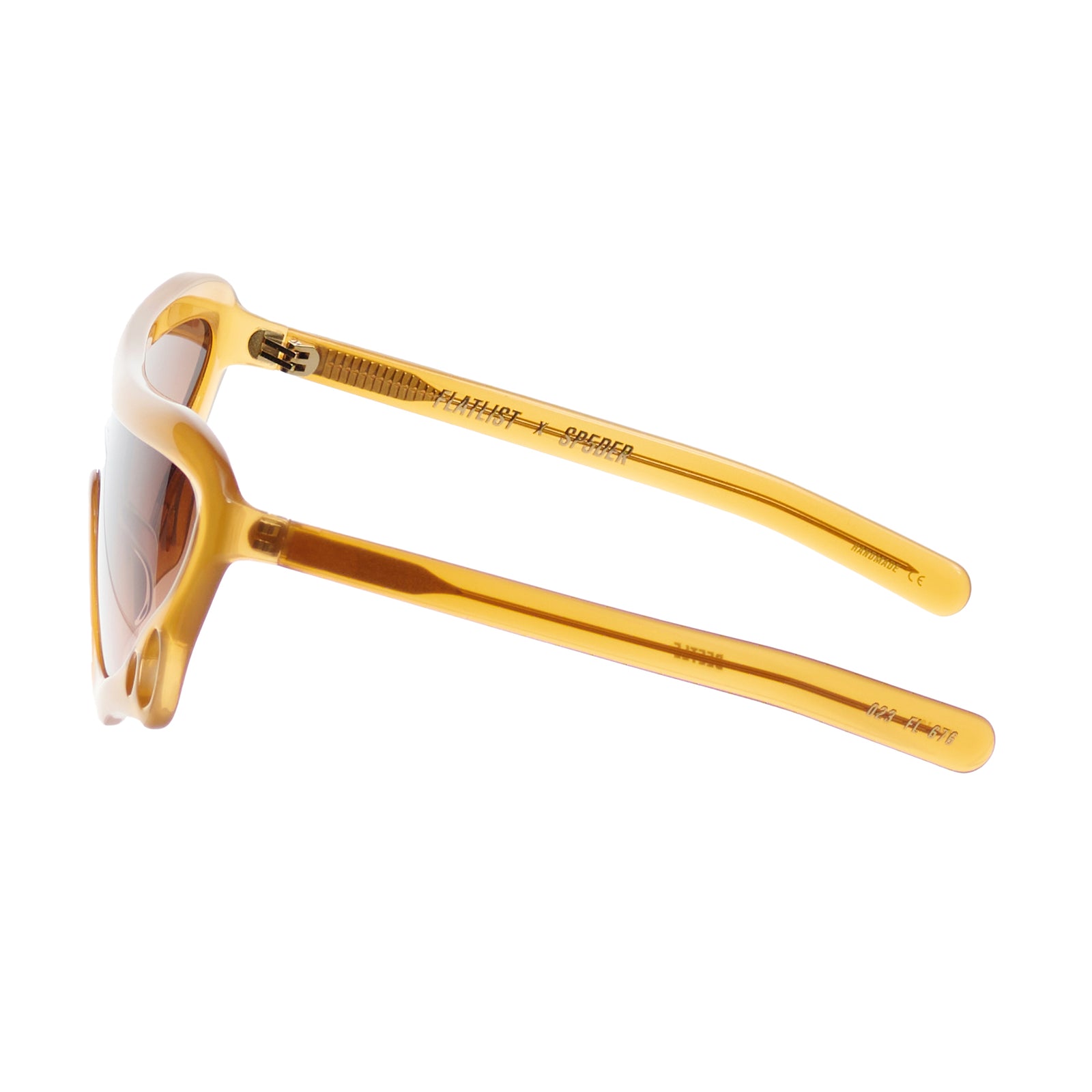 SP5 x FLATLIST EYEWEAR 'BEETLE' sunglasses with handcrafted Mazzucchelli acetate frames and brown/berry gradient lenses.