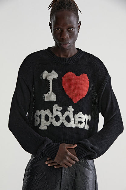 BLACK SOUVENIR SWEATER ON MODEL