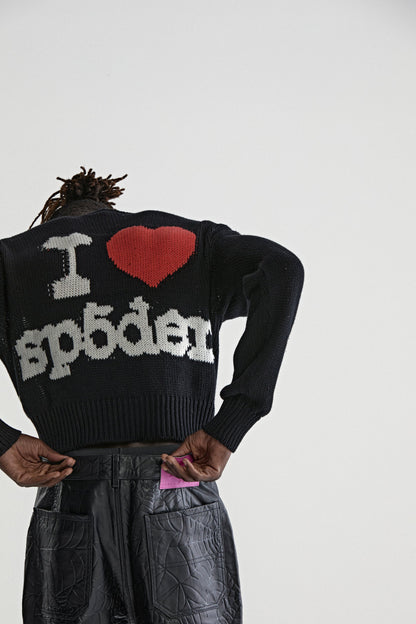 BLACK SOUVENIR SWEATER ON MODEL