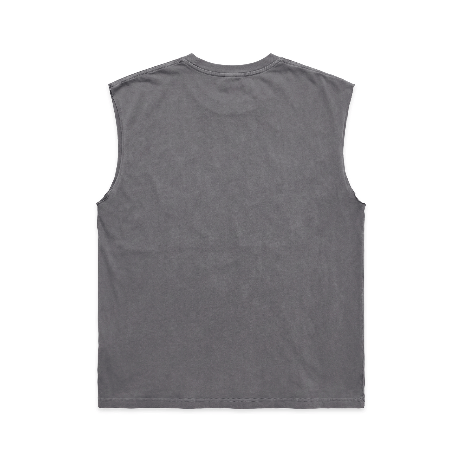 Gray vintage wash cotton tank with "ATLANTA DREAMER" graphic print and raw-cut armholes.