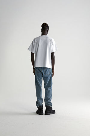 WHITE 5EX HW TEE ON MODEL