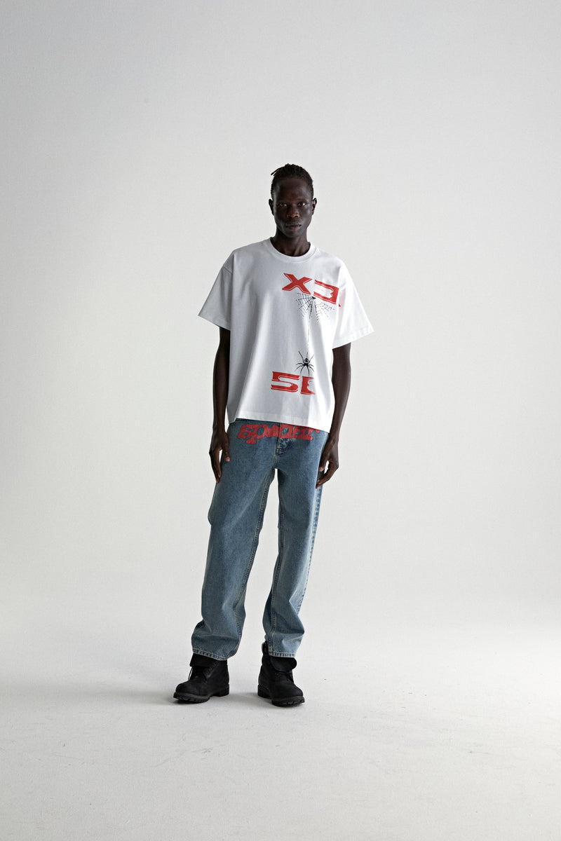 WHITE 5EX HW TEE ON MODEL