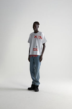 WHITE 5EX HW TEE ON MODEL