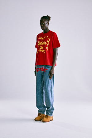 RED RODEO POSTER TEE ON MODEL