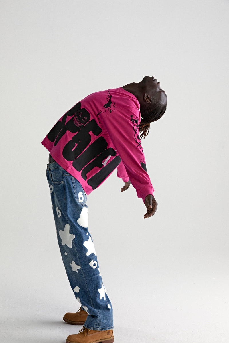 PINK X-RAY LS TEE ON MODEL