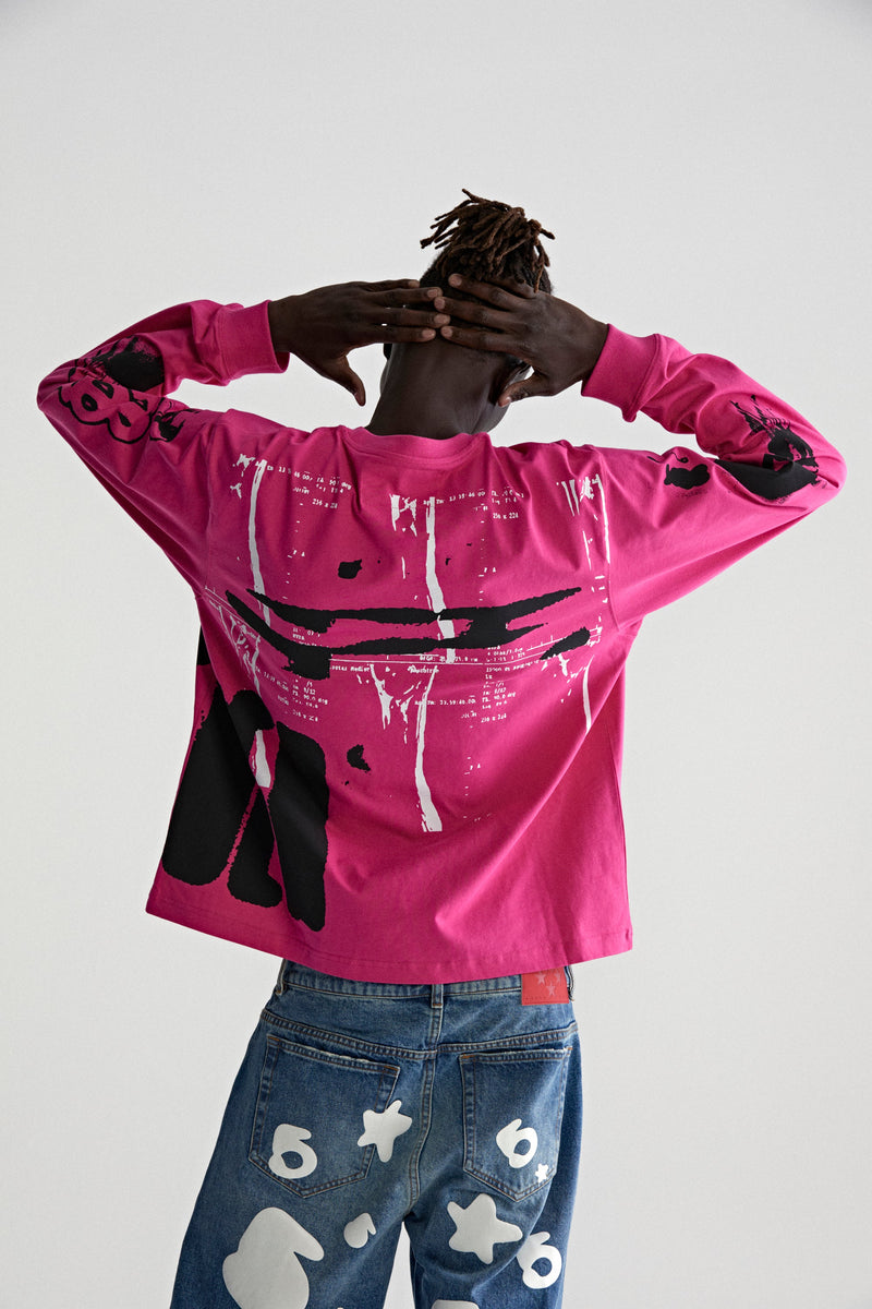 PINK X-RAY LS TEE ON MODEL