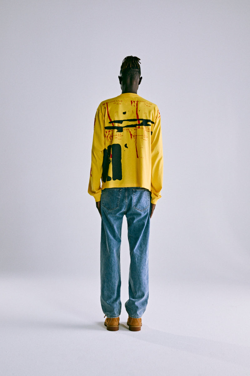 YELLOW X-RAY LS TEE ON MODEL