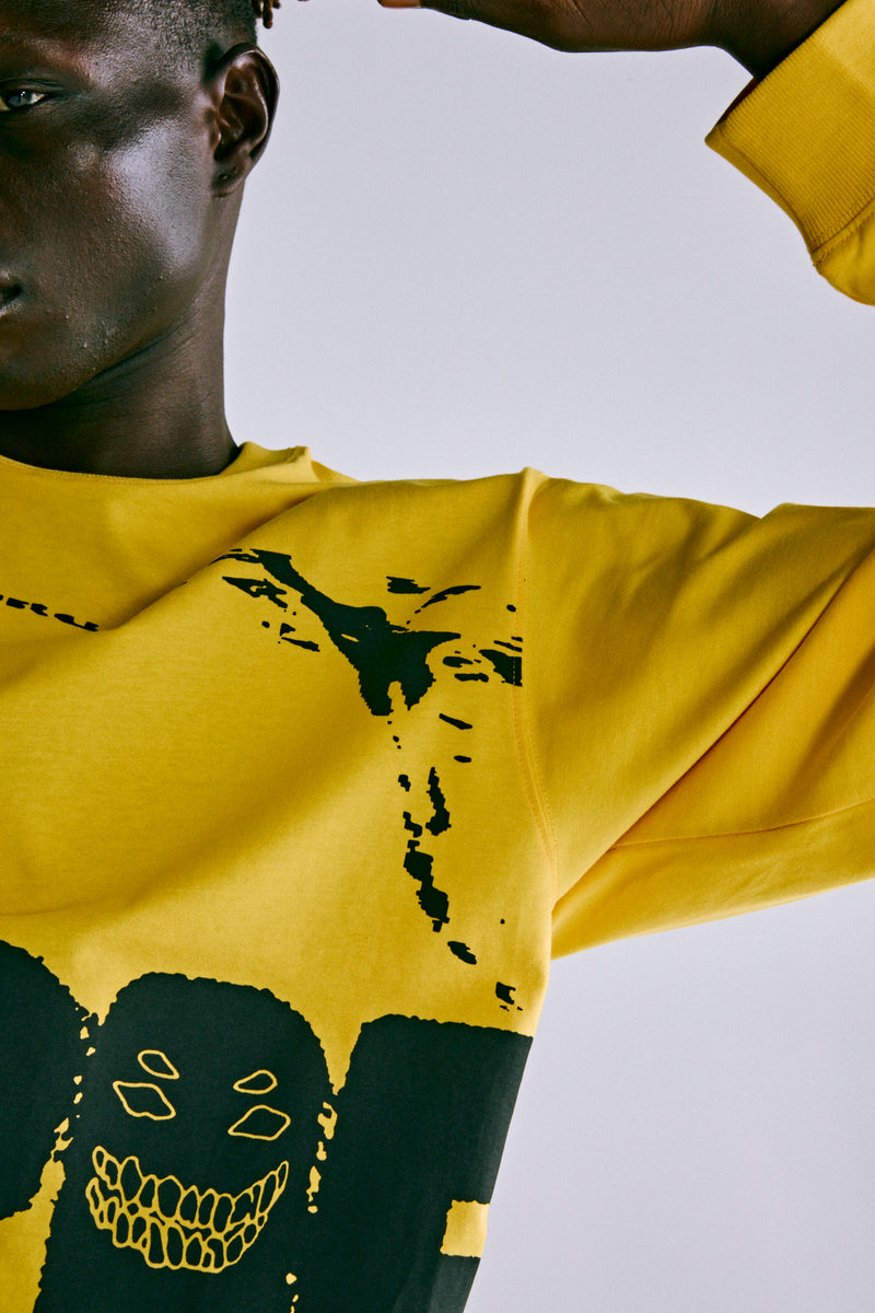 YELLOW X-RAY LS TEE ON MODEL