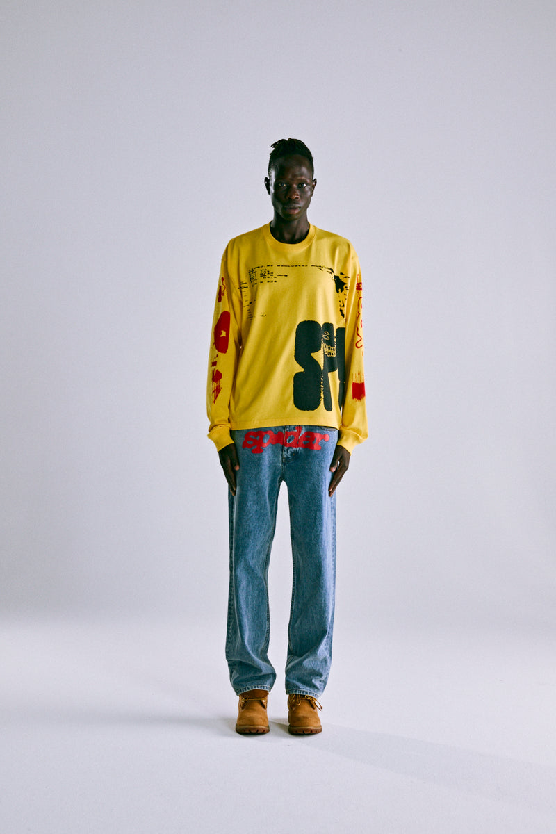 YELLOW X-RAY LS TEE ON MODEL