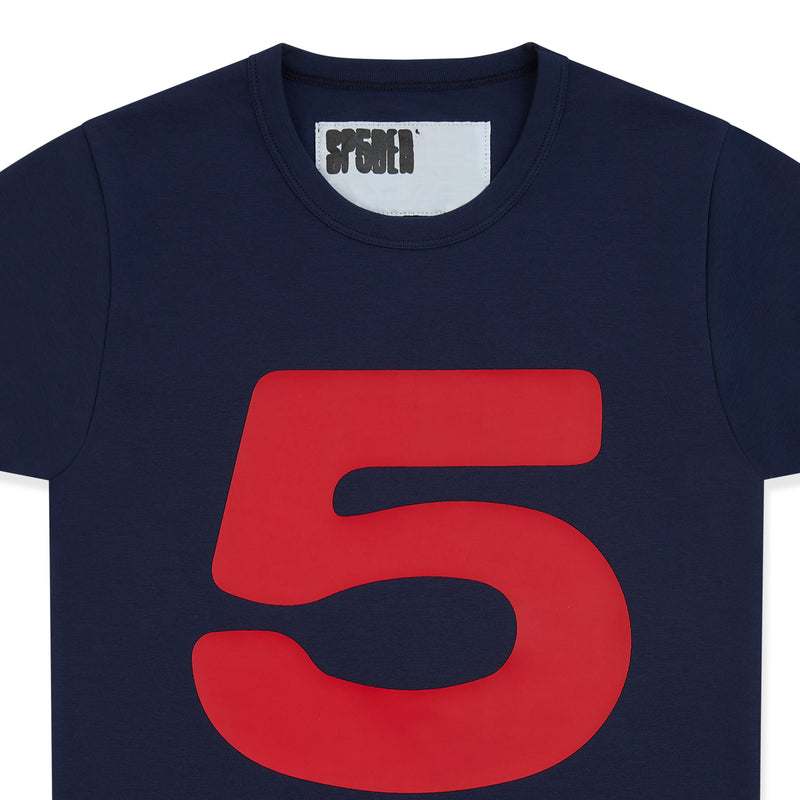 NAVY RED 5 BABY TEE