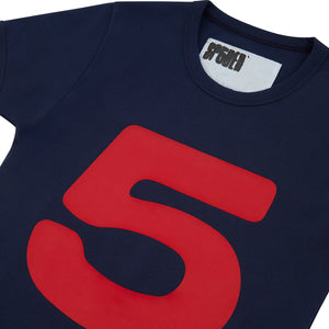 NAVY RED 5 BABY TEE