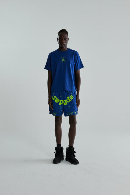 BLUE TM TEE ON MODEL