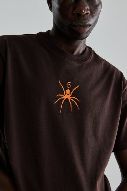 BROWN TM TEE ON MODEL