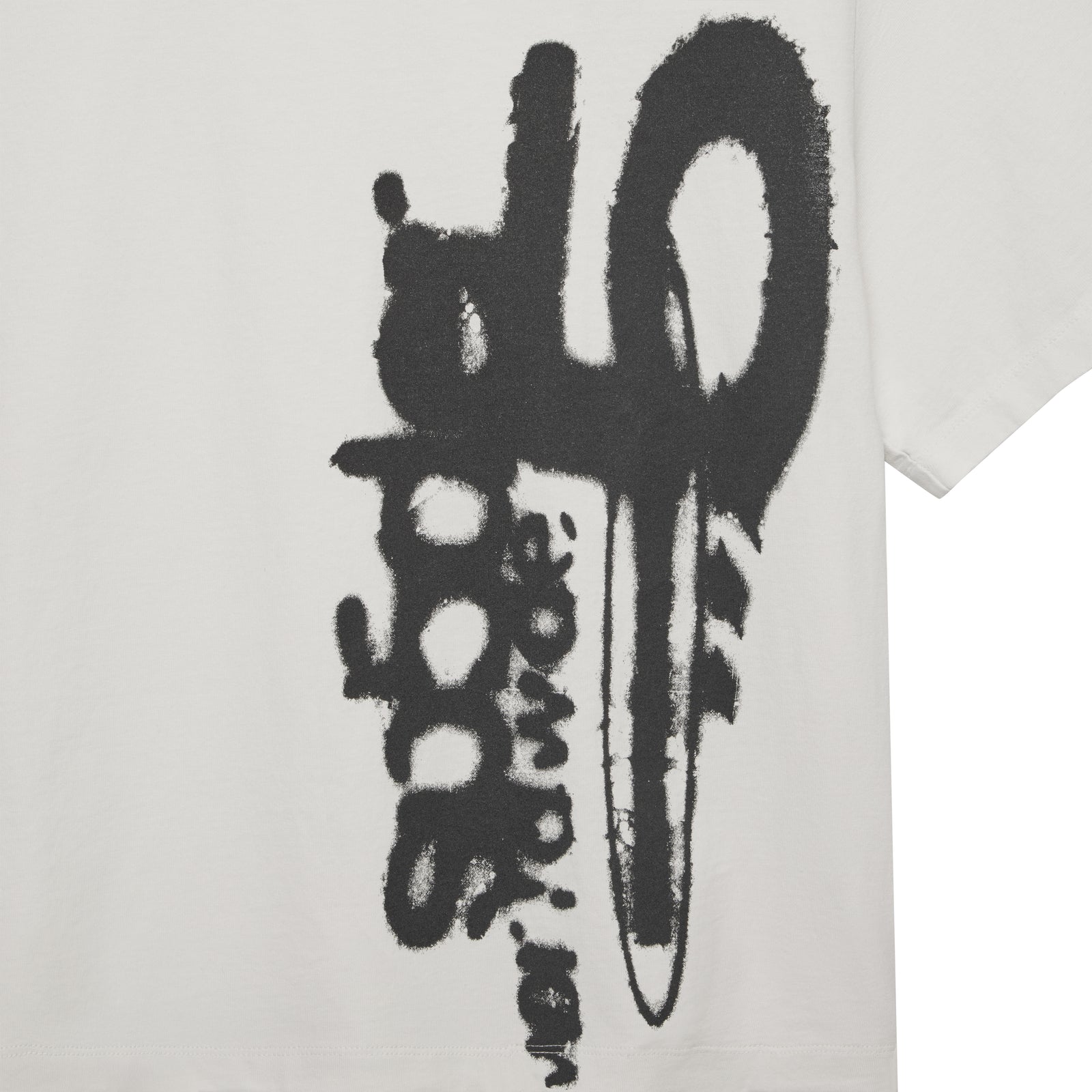 White 100% cotton SP5 5LUMINUM TEE with a bold black graphic print on the front.