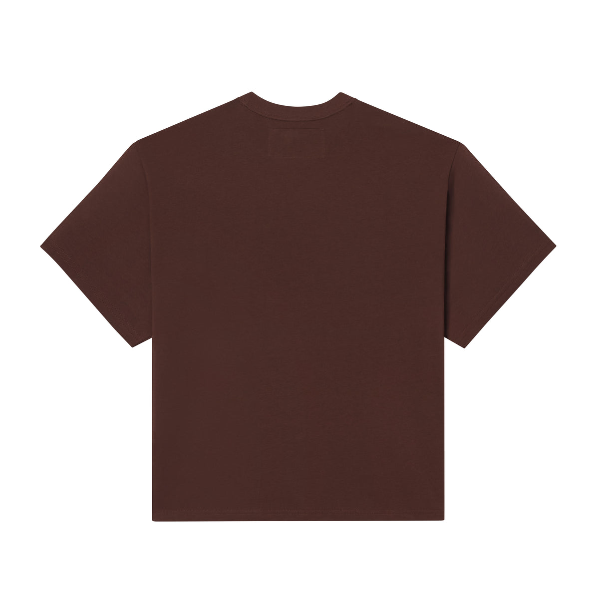 Standard fit dark brown 100% cotton t-shirt with a clean back design.