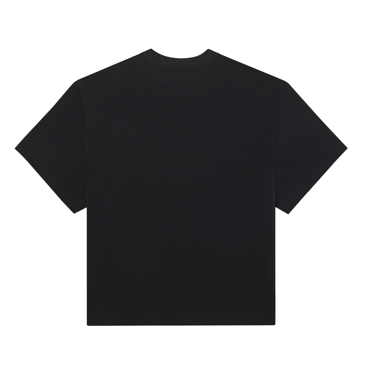 Back view of a black 100% cotton SP5 Bubble Tee with a standard fit and clean, minimalist design.