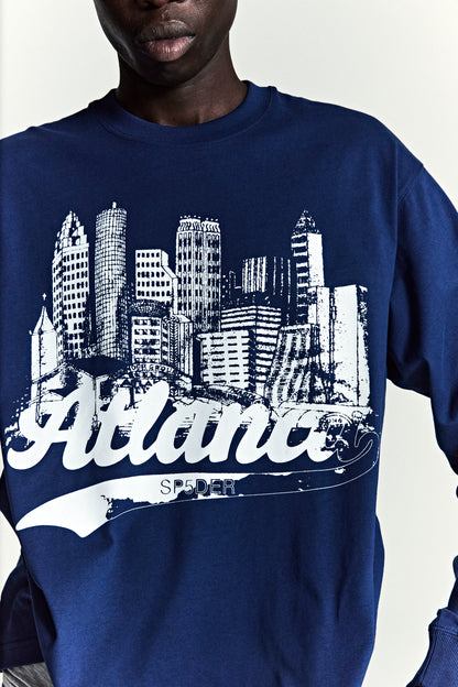 NAVY COPPER COVE LONGSLEEVE ON MODEL
