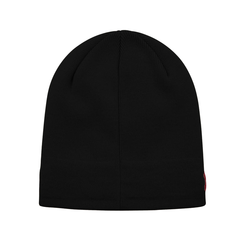 BLACK FUZZY LOGO MOHAIR BEANIE