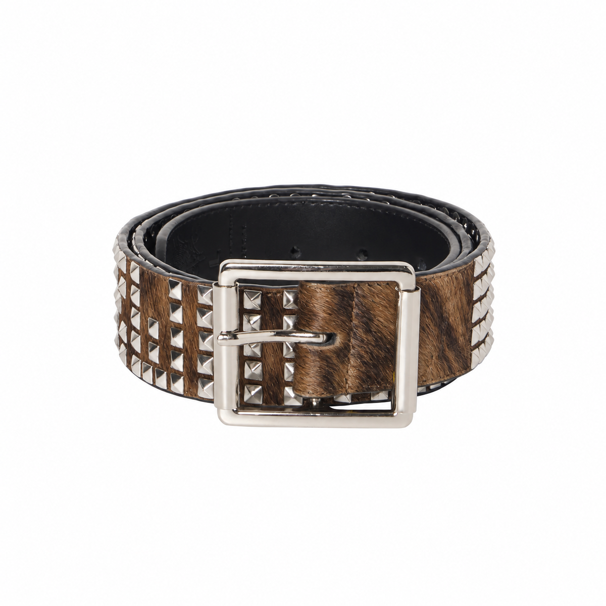 OPIUM STUDDED CHEETAH PONY HAIR BELT
