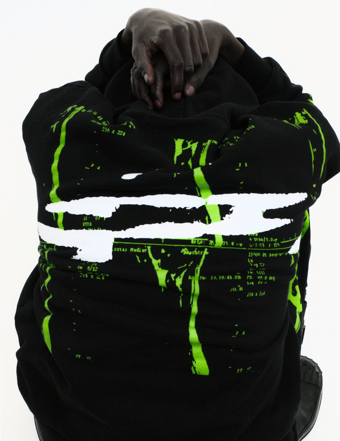 BLACK X-RAY HOODIE ON MODEL