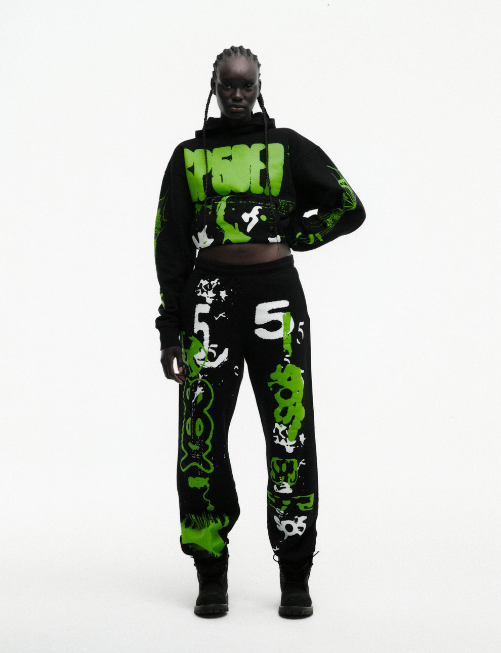 BLACK X-RAY HOODIE ON MODEL