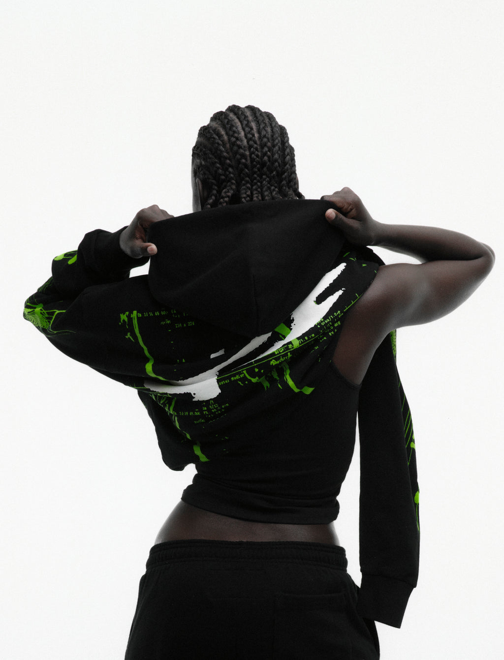 BLACK X-RAY HOODIE ON MODEL