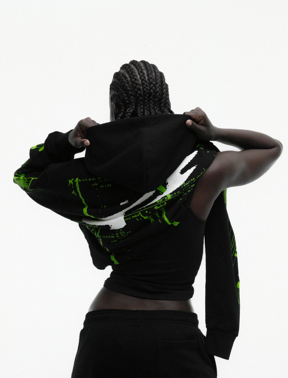 BLACK X-RAY HOODIE ON MODEL