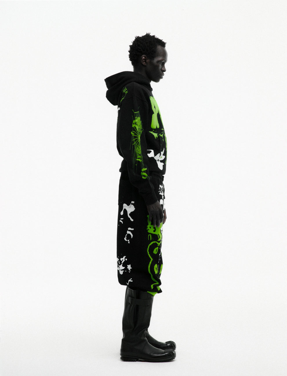 BLACK X-RAY HOODIE ON MODEL