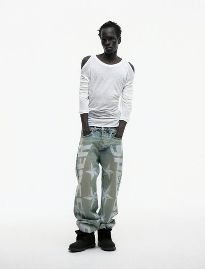BLUE MX555 DENIM ON MODEL